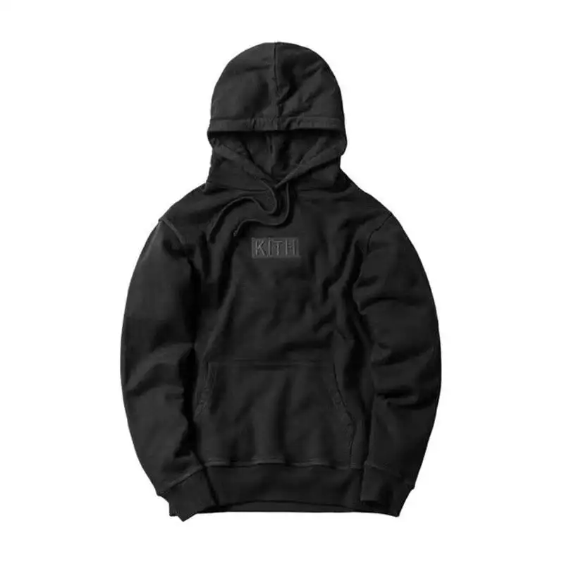 Penjualan Terbaik kualitas tinggi kotak tebal Logo Hoodie Pria Wanita bordir hitam merah merah muda Kith kaus kasual longgar Pullover