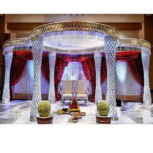 Lujosa boda india Metal Crystal Mandap Glamorous Wedding Crystal Mandaps Sparkling Metal Crystal Wedding FRP Mandap - Product Image 1