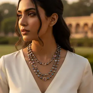 Collier de perles multicolores pour femmes, bijoux de mode pour femmes - Product Image 1