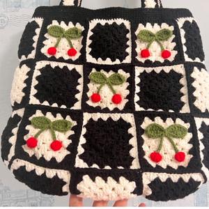 Bolso de Hombro Tejido a Crochet con Diseño de Flor de Cerezo, Hecho a Mano por Newegg&Lenovo, Bolso Personalizado para Niñas, Estilo Abuela, Gran Venta - Product Image 3