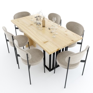 PHELIM Pine Wood <b>Dining</b> <b>Table</b> 6 Wisbon <b>Wooden</b> Chairs Scandinavian-Traditional <b>Extendable</b> for Farmhouse Use Luxury Combo - Product Image 5