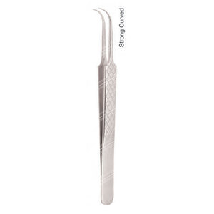 Pince à épiler d'extension de cils en acier inoxydable incurvée forte couleur argent différents modèles de haute qualité - Product Image 2