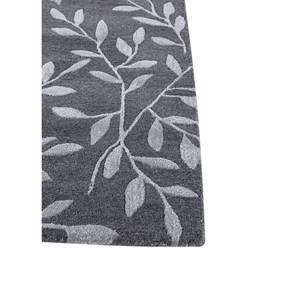 Alfombra Aurelia Azul Hecha a Mano de Lana y Viscosa de 10 mm de Grosor con Patrones Abstractos Florales y Rayados para Hogar y Pasillo Tra-15055 - Product Image 4