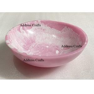 Most Popular White Swirl <b>Matt</b> Resin Salad Bowl Dinnerware Bowls Decorative Candy Nuts Reusable Serving Bowl Plates <b>Table</b> Decor - Product Image 4