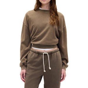 Sweat-shirt surdimensionné en éponge française pour femmes, poids lourd, sweat à capuche imprimé 100% coton, épaule décontractée, unisexe, sweat à capuche avec logo personnalisé - Product Image 5