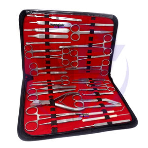30-Piece Veterinary Surgical Instrument Set Stainless Steel Hemostats Scissors Needle Forceps Scalpel Handles <b>Zipper</b> Case - Product Image 2