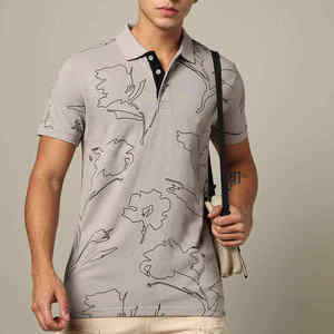Chemise décontractée pour homme à manches courtes, en tricot uni, de haute qualité, OEM personnalisé, grande taille, en coton respirant et à séchage rapide - Product Image 1