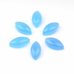 Nouveauté : Cabochon plat en chalcédoine bleue polie de 7x14 mm, forme marquise lisse, pierre précieuse naturelle pour la fabrication de bijoux - Product Image 1