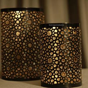 Top Seller Metal <b>Black</b> and Gold Votive <b>Candle</b> <b>Holder</b> Designer for Home Garden Weddings and Events Decorations - Product Image 2