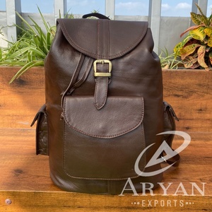 2024 New Custom Vintage Genuine Leather Camping Outdoor Travel Hiking Laptop Casual Sports Rucksack Backpack <b>Bag</b> <b>for</b> <b>Men</b> & Women - Product Image 1