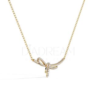 Collier attrayant en argent sterling 925 avec diamants pavés de taille ronde plaqués argent pour fiançailles cadeau fantaisie pour les femmes - Product Image 4