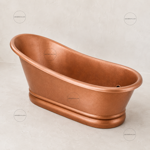 Bañera Ovalada de Cobre Sólido Forjada a Mano, Estilo Moderno Antiguo, Independiente, Divris DRC-7310 - Product Image 6