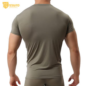 Vêtements de jogging hommes Gym Sports été à manches courtes Compression T-Shirt vêtements de course Yoga Fitness serré haut actif pour hommes - Product Image 4