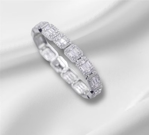 Collar cuadrado de moissanita helado 925 pulsera de plata Starling joyería de Hip Hop regalo de joyería personalizado para hombres y mujeres - Product Image 5