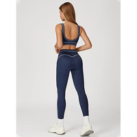 Ensemble de yoga réversible athlétique pour femmes, 2 pièces, col rond, taille haute, respirant, extensible dans quatre directions, léger, séchage rapide