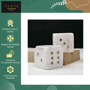 Exportateur en gros vendant des dés en marbre faits à la main, de haute qualité, modernes, minimalistes, écologiques, de luxe, pour la décoration intérieure, personnalisables - Product Image 4