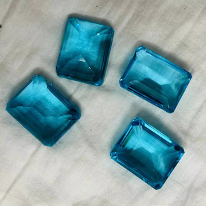 อัญมณี trimurti โรงงานสีฟ้าบุษราคัมเหลี่ยมเพชรพลอยทุกขนาดและรูปร่างที่น่าสนใจคุณภาพอัญมณีหลวม - Product Image 1