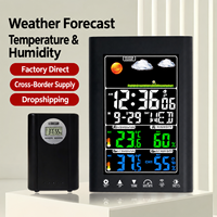Station météo sans fil, thermomètre intérieur/extérieur, hygromètre avec capteur à distance, réveil numérique, prévisions météorologiques
