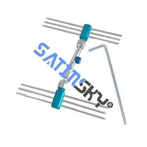Fixateur externe Colles Satinsky pour chirurgie orthopédique des fractures, 145 mm, avec clé Allen et fixation multi-épingles, instruments chirurgicaux - Product Image 1