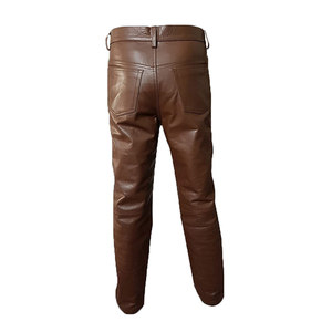 กางเกงผู้ชายหนังตรงสีทึบลำลองคุณภาพสูง, เสื้อผ้าแนวสตรีทผ้าเอวสูงแห้งเร็วระบายอากาศได้ดี - Product Image 2