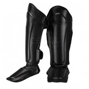 Espinilleras de boxeo con logotipo personalizado de alta calidad profesional Calentadores de ajuste universal de cuero PU para uso deportivo Pedido de protección - Product Image 1