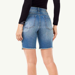 Shorts de Mezclilla Personalizados con tu Propia Marca, Cintura Media, Elásticos, Casuales, Lavados, 100% Algodón, Secado Rápido para Verano - Product Image 5