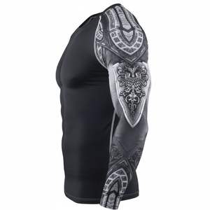 Vêtement de compression MMA pour hommes en gros, sublimé, en spandex/polyester, manches longues, séchage rapide, anti-frottement, respirant pour un sport optimal - Product Image 5