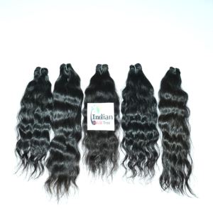 Cheveux indiens naturels 100% de couleur naturelle, tissage noir, donneur unique, double trame, extensions de cheveux humains non traités à cuticule alignée - Product Image 1