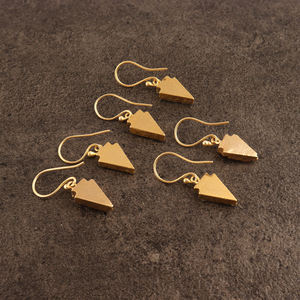 Pendientes con forma de punta de flecha de azúcar blanco Natural, joyería fina con gancho colgante, bañado en oro - Product Image 5