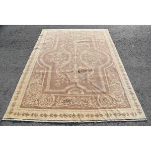 Alfombra Vintage Grande de 5.9x8.1 pies, Alfombra Turca, Alfombra Oriental de Lana Beige Marrón - Product Image 1