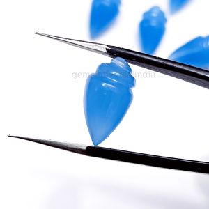 Pierre de calcédoine bleue de meilleure qualité en forme d'escargot de conque pierre précieuse sculptée avec pièce artisanale pour la collection de bijoux affichage à la maison - Product Image 2