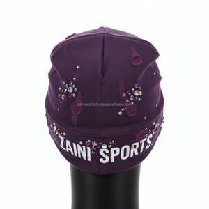 Qualité supérieure 280 GSM hommes bonnet épais coton Spandex tissu chaud Stretch Fit personnalisé broderie Logo jacquard bonnet casquette - Product Image 2