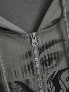 Sudadera con Capucha de Invierno para Mujer, Estilo Urbano, Tejido de Punto Grueso de Algodón, Estampado, Cierre Frontal Completo, Transpirable, Hecho en Pakistán - Product Image 5