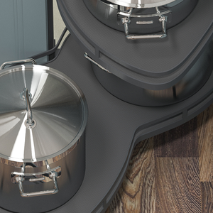 TY Durable 36" Kitchen Lazy Susan <strong>Storage</strong> Blind <strong>Corner</strong> <strong>Unit</strong> Eco-Friendly Grey Minimalist Soft-Close Two-Tier <strong>Storage</strong> in Cabinets - Product Image 3