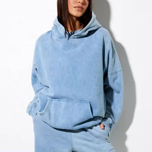 Conjunto de Sudadera con Capucha y Pantalones de Chándal de Invierno con Lavado Ácido, Estilo Hip Hop, Corte Holgado, Cómodo para Uso Diario Informal - Product Image 4