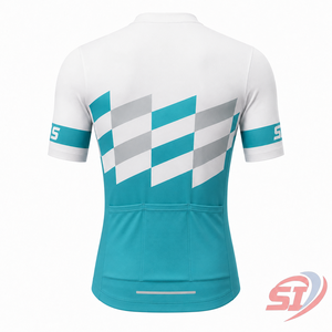 Maillot de cyclisme personnalisé haut de gamme à fermeture éclair intégrale, respirant, séchage rapide, coupe professionnelle, pour équipe, violet, lilas, gris anthracite, motif quadrillé - Product Image 2