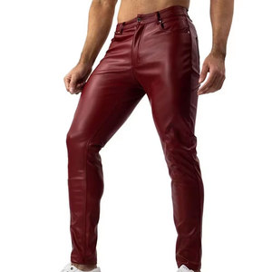 Pantalons en cuir pour hommes en matériaux de haute qualité Pantalon en cuir imprimé de logo personnalisé au meilleur prix Vente en gros - Product Image 3