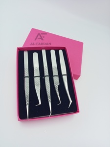 Pince à épiler pour extensions de cils AL FARDAN en acier inoxydable japonais de haute qualité, finition mate, pointe en fibre, pince à épiler diamantée pour cils - Product Image 6