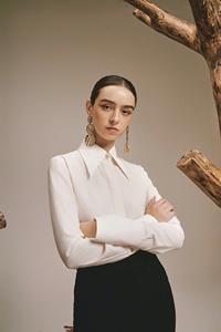 El mejor precio para damas Blusa elegante de ópalo Servicios ODM Colección de otoño Talla XS Camisa de moda de algodón delgada para mujer Hecho en Vietnam - Product Image 6