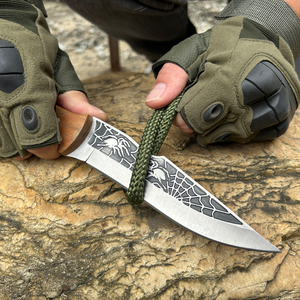 OEM ODM Personnalisable Vente en Gros Couteau Droit en Acier Inoxydable Offre Spéciale Manche en Bois de Carbone pour Camping en Plein Air Chasse de Survie - Product Image 2