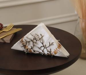 กล่องกระดาษทิชชู่เหล็กใส่ผ้าเช็ดปากบนโต๊ะดีไซน์รูปใบไม้สำหรับโรงแรมและร้านอาหาร - Product Image 5