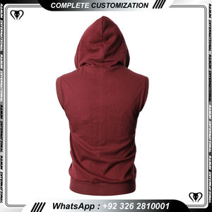 Men Custom Logo Gym Pull Over Hoodie T Shirt Sleeveless Training <b>Workout</b> Thin Fleece <b>Hoodies</b> - Product Image 5