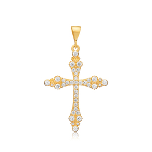 Vente en gros de pendentif à breloque en argent sterling 925 avec croix CZ Religieux Bijoux fins Bijoux artisanaux en gros - Product Image 6