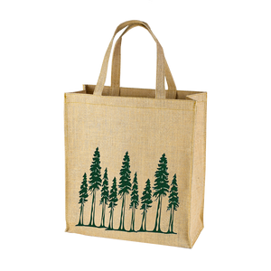 Sacs à provisions en toile de jute durables et écologiques avec impression personnalisée et poignées en ruban de tissage en coton - Product Image 3