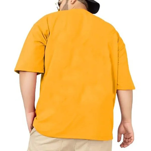 Wholesale Cheap Drop Shoulders Oversized <b>T</b>-<b>Shirt</b> for <b>Men</b> Cotton Plain Blank Quick Dry Breathable Collarless <b>T</b>-<b>shirts</b> for Adults - Product Image 5