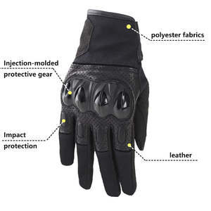 Guantes de Motocicleta de Cuero de Alta Calidad, Transpirables, con Palmas Acolchadas, Diseño Transpirable para Deportes y Carreras - Product Image 4
