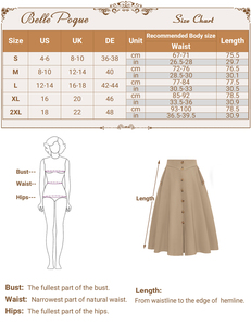 Vintage <strong>a</strong> <strong>Line</strong> <strong>Skirt</strong> for Women High Waisted Midi Pleated <strong>Skirts</strong> With Buttons&amp;Pockets - Product Image 6