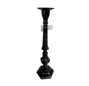 Bougeoir noir en aluminium décoratif classique fait à la main avec support fini or pour la décoration de Noël de la maison et de l'hôtel - Product Image 1