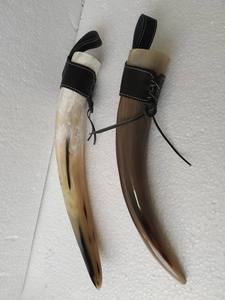 Viking poli naturel corne de buffle corne à boire Animal décoration de la maison pour les occasions de noël fabriqué Nature support inclus - Product Image 5