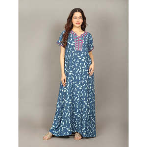 Evolove Women's Liva Viscose Maxi Nighty Pocket <b>Spaghetti</b> Strap Super Soft Comfortable XS Size Woven Fabric BreathablePJ Style - Product Image 3